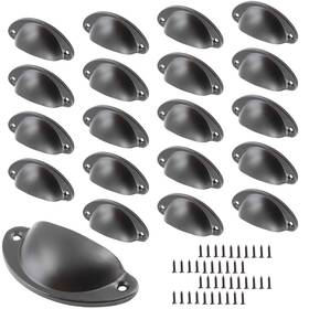 Ty20220117-101 Bivethoi 20 Pack Cabinet Bin Cup Pulls Black Half Moon Drawer 2-5/8 Inch / 67mm Ho