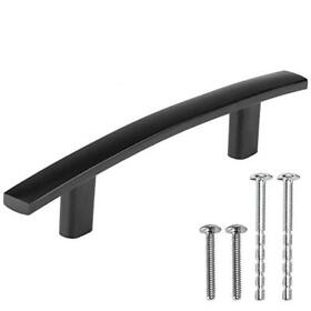 Black Kitchen Cabinet Handles 3 Inch Hole Center Curved Bar Pulls 10 Pack Of Kit