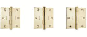 1035.031.i Bladwin Set Of 3 Baldwin 3.5 Inch Square Corner Hinge In Non-lacquered Brass