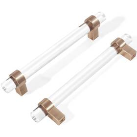 B0bwtbfgss Bonkudoo 5 Inch Glass Crystal Drawer Pulls Champagne Bronze Cabinet Handles Brass