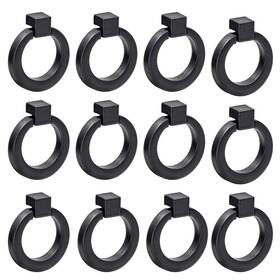 Jr0095 Bonsicoky 12pcs Round Cabinet Ring Pull Handles Single Hole Knobs For Draw