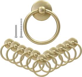 Jr0101 Bonsicoky 12pcs Round Ring Drawer Pulls Matte Gold Handle Knobs For Cabinet Dr