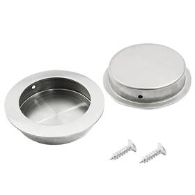 Jr230625016 Bonsicoky 2 Pcs Round Recessed Flush Pocket Door Pull 304 Stainless Steel Brushed Nick