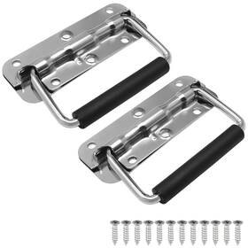 Jr240422011 Bonsicoky 2 Pcs 4.33 Inch Spring Loaded Handle With Rubber Grip Surface Mount Chest Fo