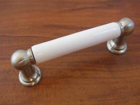128995 Brainerd 50 Ceramic Pulls Cabinet Dresser Hardware White Nickel Free Shipping