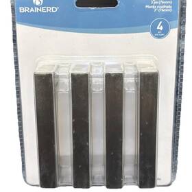 Brainerd 885785860472 4 Pack 3 Inch Square Pull Cabinet Door Or Drawer Handles Satin Nickel Ee