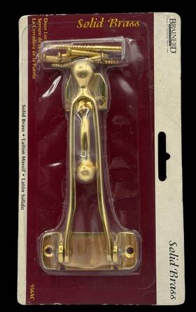 956xc Brainerd Vtg Solid Brass Safety Bar Door Lock 5 Inch Security Guard Gold New