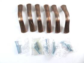 L-p17890v-ral-c Brainerd Dual Mount Drawer Pulls 6 Vignette Bronze Copper With Screws 4 1/8 In L