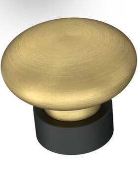 P42224w-370-c Brainerd Modern Casual Dual Tone Flat Black And Brushed Brass Knob Lot Of 10