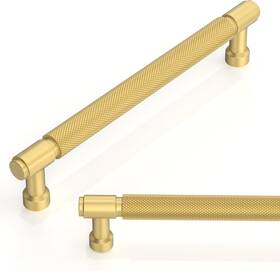 Ta-012 Branded 10 Pack Brushed Gold Cabinet Pulls 6.3 Inch Hole Center