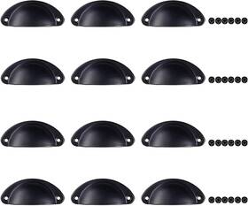 Branded01 445010621600 Cabinet Cup Pulls Matte Black 12pack 3inch Kitchen Drawer Handles Furniture Door