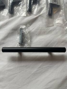 X077644mbx Broadway Hardware Matte Black Bar Cabinet Pulls 3 In C-c 6 Pack With Screws