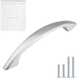 Brushed Satin Nickel Cabinet Pulls Curved Arched Kitchen Handles Modern