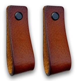 Brute Strength 719689313623 Leather Drawer Pulls - Cognac 2 Pcs 6-1/2 X 1 Handle Lea