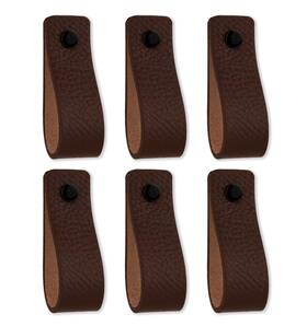 Brute Strength 720174810190 Th Leather Drawer Pulls Brown 12 Pcs 61/2 X 1 Handle Dresser