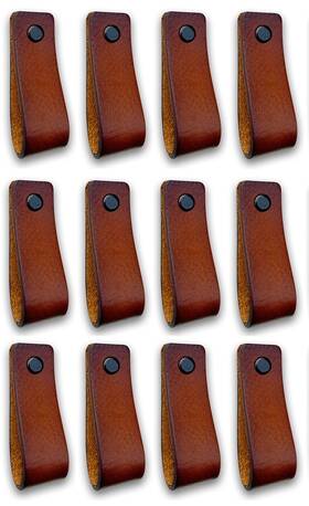 Brute Strength 720174811838 Leather Drawer Pulls - Cognac 48 Pcs 6-1/2 X 1 Handle