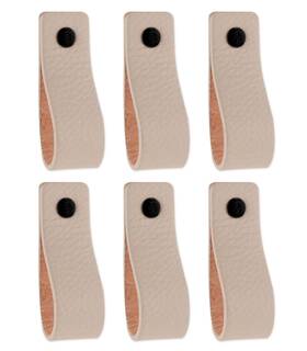 Brute Strength 720174812187 - Leather Drawer Pulls Light Gray 24 Pcs 6-1/2 X 1