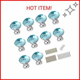 Btskythn01225 Btsky 10 Pack 30mm/1.18 Inch Drawer Knobs Diamond Shaped Glass Crystal Cabinet