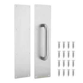 Built Industrial 194425477834 Stainless Steel Door Push Plate And Pull Handle Set With Screws 4 X 16 In