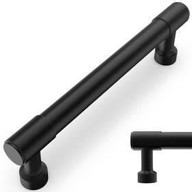 Jd1829 Bukobyhe 10 Pack 5 Inch 128mm Kitchen Cabinet Handles Matte Black Pulls Alloy