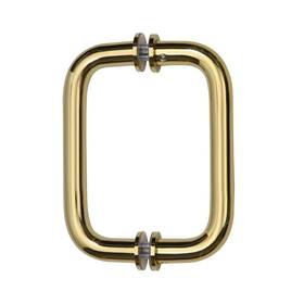 Bm6x6br C.r. Laurence Crl 6 Inch Polished Brass Bm Series Tubular Back-to-back Pull Handle With Metal