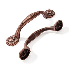 B0cdv29fqq Cabdm 10pk Rustic Cabinet Pulls Antique Copper Hammered Kitchen Hardware 3 Inch Cent