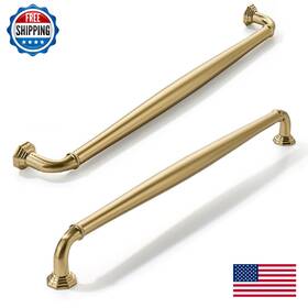 B0f5gqygn3 Cabdm 2 Pack 12 Inch Hole Center Brushed Brass Heavy Duty Solid Cabinet Pulls Id