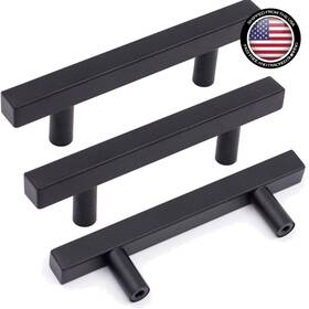 Cabinet Handles 715776430967 10 Pack Matte Black Stainless Steel - 3 Inch Hole Center Pulls
