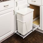 Can-ebmsb-r Hardware Resources White Single Trash Can Pull-out System With One 35 Quart