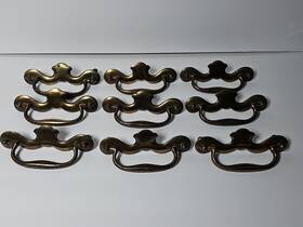 Cb-2343 Canada Ch-2073 9 Vintage Brass Antique Drawer Door Pulls Metal Hardware 5.5 Inch