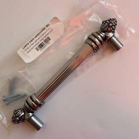5940-9 Carpe Diem Hardware Bienvenue 6 Inch Center Reeded Pull In Chalice Cabinet Handle