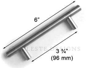 Celeste Designs 184011644444 Bar Pull Modern Cabinet Handle Brushed Nickel Solid Steel Qty 14