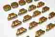 Ch-3118 Canada Brass Lot Of 21 Art Deco Vintage Solid Apothecary Bin Cup Handle Pull Knobs