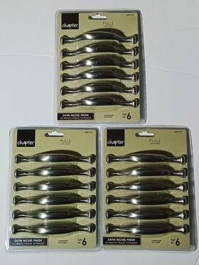 Chapter 035061926693 New Lot Of 3 - Satin Nickel Finish Pulls 5 Inch Sets 6 18 Total