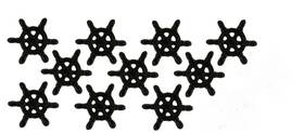 D-70465 Chesapeake Bay Ltd Scratch And Dent Dark Brown Cast Iron Nautical Ship Wheel Cabinet Knob Set Of 10