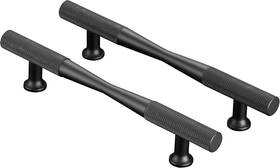 Cileytion 445039326319 Matte Black Cabinet Pulls Knurled - 10 Pack Of 128mm Hole Spacing