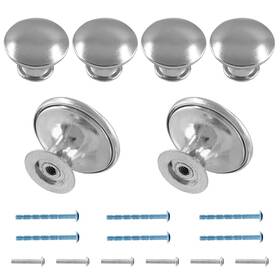 Cionyce Tuohai00221223-0005 6 Pcs Silver Round Dresser Handle Knobs 1.18 Inch Diameter Kitchen Cabine