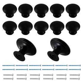 Tuohai00221223-0008 Cionyce 12 Pcs Black Red Bronze Cabinet Knobs - Metal Drawer Round Dresser Ha