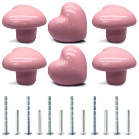 Tuohai00231120-1052a Cionyce 6 Pcs Ceramic Cabinet Knobs Heart Shape Dresser Pulls Handles Cute Ki