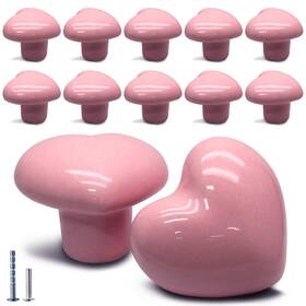 Tuohai00231120-1053a Cionyce 12 Pcs Ceramic Cabinet Knobs Heart Shape Pulls Dresser Handle