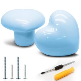 Tuohai00231120-1057 Cionyce 2 Pcs Heart Shape Ceramic Knobs Cute Dresser Pulls For Bedroom And Vanity Cabinet