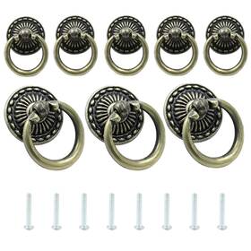 Tuohai00240120-01245 Cionyce 8 Pack Vintage Bronze Drop Ring Knobs Antique
