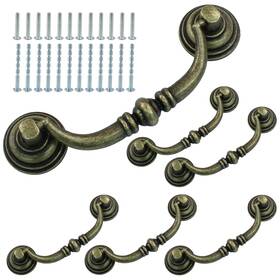 Tuohai00241126-1562 Cionyce 6pcs 3 1/2 Inch Antique Bail Drawer Pulls 3.5 Hole Center Shabby Ch