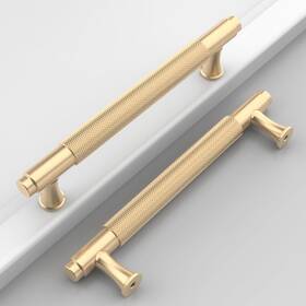 Coinkoly 445047659621 10 Pack 5 Inch 128mm Gold Cabinet Pulls Knurled Kitchen Handles Drawer Pull