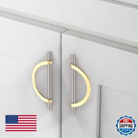 B0chw626w2 Coinkoly 10-pack Brushed Satin Nickel Gold Cabinet Pulls 5 Inch 128mm Hole