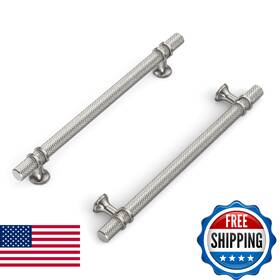 B0dznpc56d Coinkoly 10 Pack 7 Inch Brushed Nickel Knurled Cabinet Handles Kitchen Satin