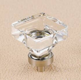 Coolnews 653854371651 10 Pack Glass Cabinet Knobs Crystal For Dresser Drawer Square