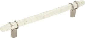 Bp36650mwpn Corp Cabinet Pull Marble White/polished Nickel 6-5/16 Inch 160 Mm Center To C