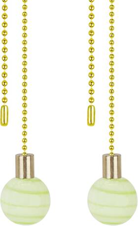 Corporation 445029349359 20510-22 12 Inch Light Green With Grain Glass Knob Pull Chain In Copper