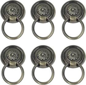 Gd0066 Coshar 6pcs Antique Bronze Drop Ring Handles For Kitchen Cabinets And Dressers